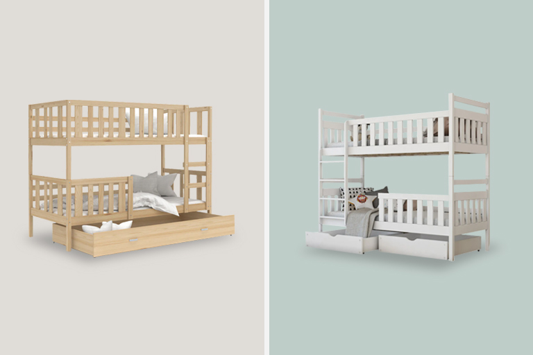 Køjesenge i naturligt træ